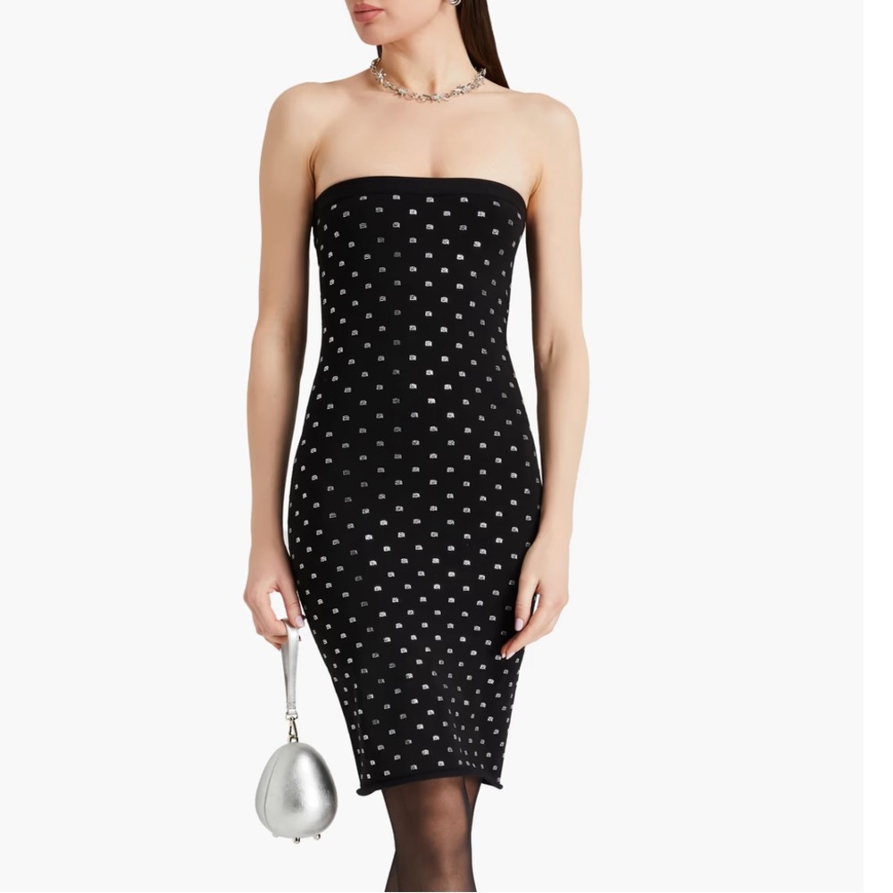 ALEXANDER WANG
Strapless crystal-embellished stretch-jersey dress